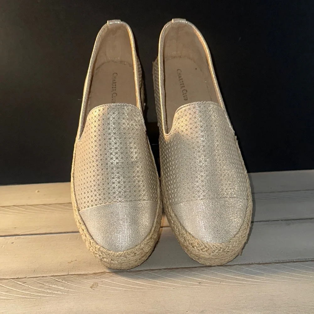 Charter Club Shimmering‎ Gold Espadrilles